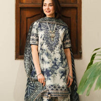 SAPPHIRE.B-3PC LAWN EMBROIDERED PRINTED SHIRT WITH CHIFFON PRINT DUPATTA AND PRINT TROUSER-BIC-2527