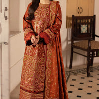 ASIM JOFA-3PC KARANDI SEQUIN EMBROIDERED SHIRT WITH KARANDI EMBROIDERED SHAWL AND TROUSER -BIC-4330