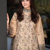 SAPPHIRE-3PC DHANAK EMBROIDERED SHIRT WITH CHIFFON EMBROIDERED DUPATTA AND TROUSER-14035