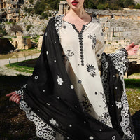 IMAGE-3PC LAWN EMBROIDERED SHIRT WITH CHIFFON EMBROIDERED DUPATTA AND EMB TROUSER-BIC-3714