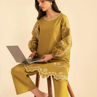 BATIK-2PC DHANAK EMBROIDRED SHIRT WITH DHANAK EMBROIDRED SLEEVES-122