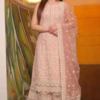 FAIZA SAQLAIN - 3PC LAWN EMBROIDERED SHIRT WITH ORGANZA EMBROIDERED - N 5602