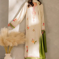 MIRANA - 3PC DHANAK EMBROIDERED SHIRT WITH BAMBER CHIFFON DUPATTA AND TROUSER-14289