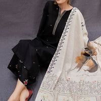 URGE - 3PC UNSTITCHED LAWN EMBROIDERED SHIRT WITH MONARK PRINT DUPATTA AND TROUSER-3516