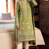 ZAHA 3 Piece Embroidered Lawn Shirt with Embroidered Lawn Dupatta - ZL 2525