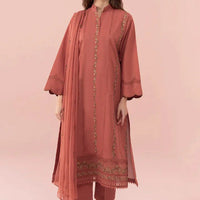SAPPHIRE -3PC LAWN EMBROIDERED SHIRT WITH BAMBER CHIFFON EMBROIDERED DUPATTA-BIC-3542