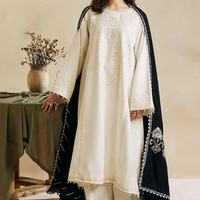 ZARA SHAHJAHAN-3PC DHANAK EMBROIDERED SHIRT WITH SLUB DHANAK EMBROIDERED SHAWL-14010