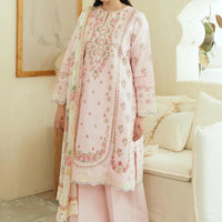 Coco - Dhanak 3PC Unstitched Embroidered Shirt with Digital Printed Wool Shawl-13193
