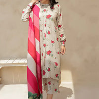 BAROUQE - 3PC UNSTITCHED KARANDI PRINTED SHIRT WITH KARANDI PRINTED DUPATTA AND TROUSER-12575