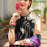 ASIFA NABEEL-3PC LAWN PRINT EMBROIDERED SHIRT WITH CHIFFON PRINT DUPATTA AND PRINT TROUSER-BIC-2515