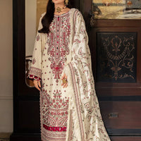 ASIM JOFA-3PC DHANAK SEQUENCE EMBROIDERED SHIRT WITH DHANAK EMBROIDERED SHAWL & DHANAK TOUSER-BIC- 14060