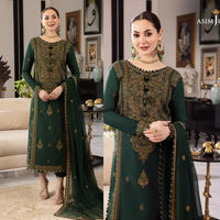 Asim Jofa Dhanak 3PC Unstitched Embroidered With Chiffon Embroidered Dupatta - 4139