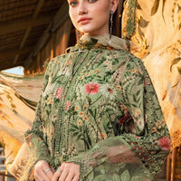 MARIA.B-3PC LAWN PRINTED SHIRT WITH CHIFFON PRINT DUPATTA AND PRINT TROUSER-BIC-2506