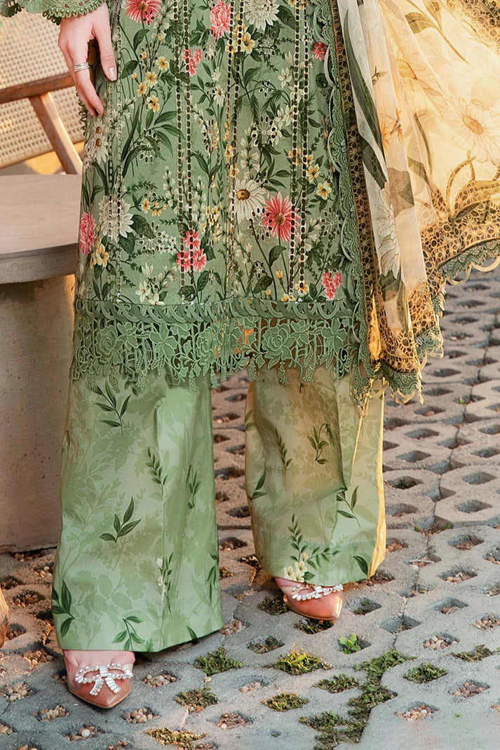 MARIA.B-3PC LAWN PRINTED SHIRT WITH CHIFFON PRINT DUPATTA AND PRINT TROUSER-BIC-2506