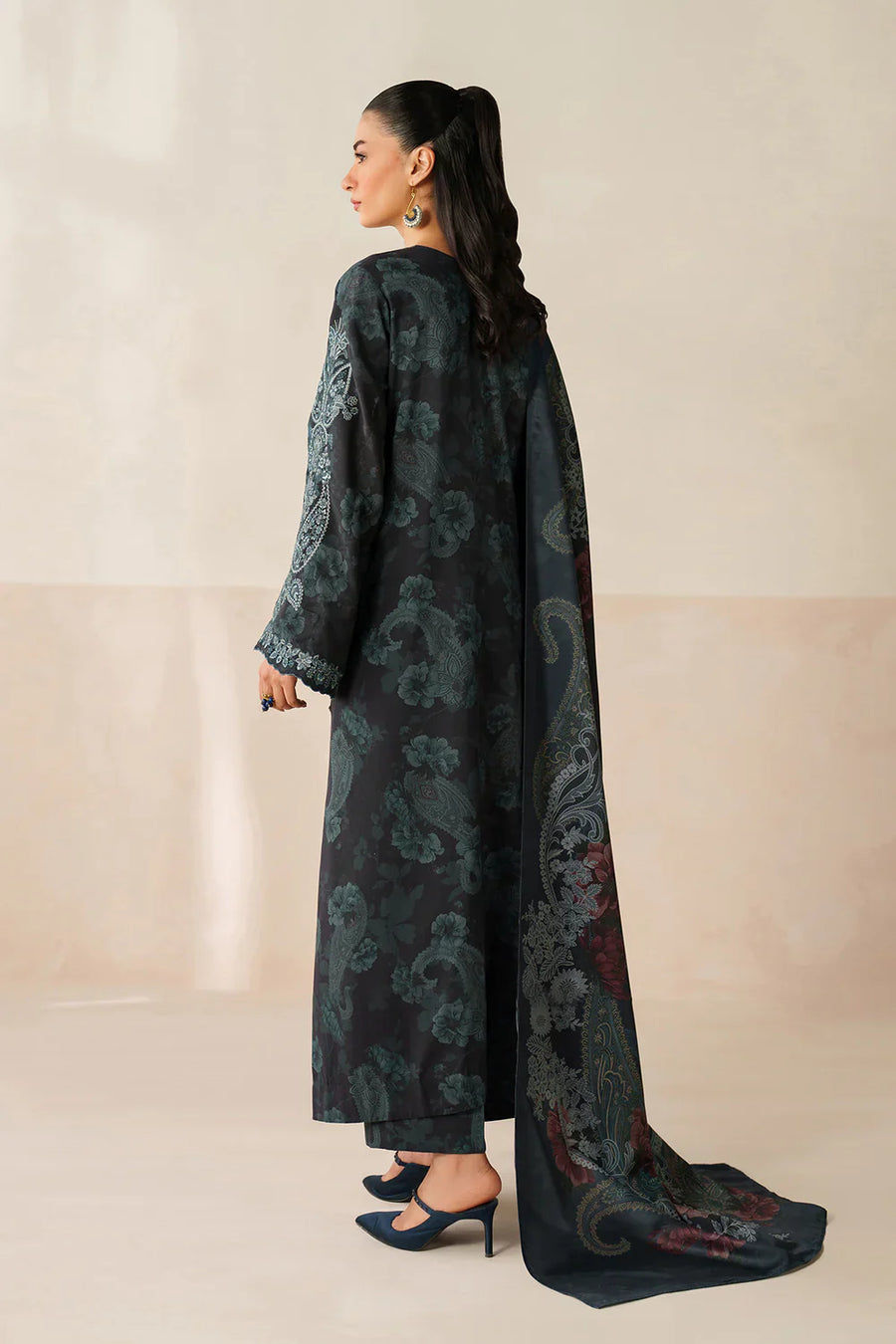 BAROQUE 3PC viscose PRINTED SHIRT WITH VISCOSE PRINTED DUAPTTA AND TROUSER-14280