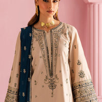 BATIK-3PC DHANAK EMBROIDERED SHIRT WITH DHANAK EMBROIDERED SHAWL & EMB TROUSER-4162