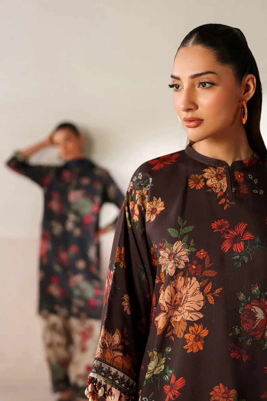 BAROQUE - 3PC USTITCHED VISCOSE PRINTED SHIRT WITH VISCOSE PRINTED DUPATTA AND TROUSER-12634