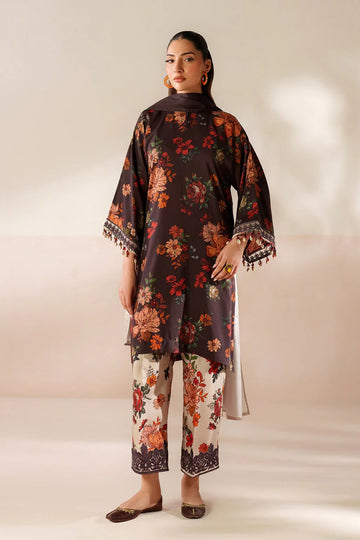 BAROQUE - 3PC USTITCHED VISCOSE PRINTED SHIRT WITH VISCOSE PRINTED DUPATTA AND TROUSER-12634