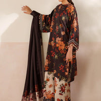 BAROQUE - 3PC USTITCHED VISCOSE PRINTED SHIRT WITH VISCOSE PRINTED DUPATTA AND TROUSER-12634