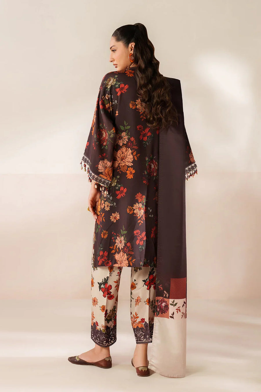 BAROQUE - 3PC USTITCHED VISCOSE PRINTED SHIRT WITH VISCOSE PRINTED DUPATTA AND TROUSER-12634