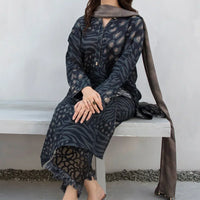 BAROUQE - 3PC UNSTITCHED KHADDAR PRINTED SHIRT WITH KHADDAR PRINT DUPATTA AND PRINT TROUSER-12620