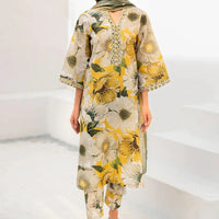 BAROQUE - 3PC USTITCHED KARANDI PRINTED SHIRT WITH KARANDI PRINTED DUPATTA AND TROUSER-BIC-12573