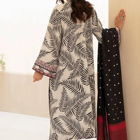 BAROQUE - 3PC USTITCHED KARANDI PRINTED SHIRT WITH KARANDI PRINTED DUPATTA AND TROUSER-BIC-12577
