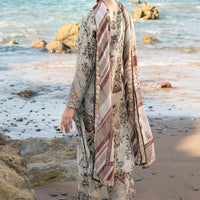 BAROUQE - 3PC USTITCHED KARANDI PRINTED SHIRT WITH KARANDI PRINTED DUPATTA AND TROUSER-12571