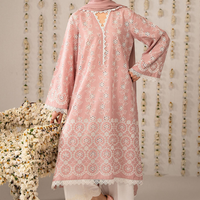 Cross Stitch-3PC Chikenkari Lawn EMBROIDERED SHIRT WITH DIGITAL PRINT DUPATTA D-3762