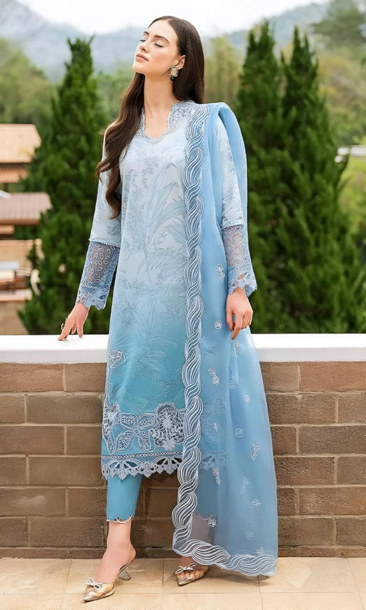 MUSHQ-3PC LAWN EMBROIDERED SHIRT WITH Embroidered organza Dupatta - NSM 1547