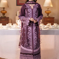 JADE-3PC DHANAK SEQUENCE EMBROIDERED SHIRT WITH DHANAK EMBROIDERED SHAWL & DHANAK TOUSER - 14152