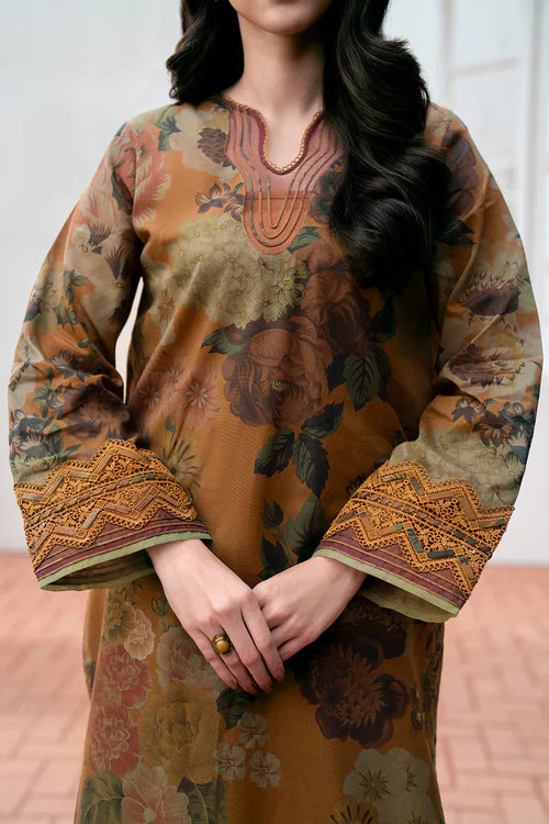 BAROQUE 3PC KARANDI PRINTED SHIRT WITH KARANDI PRINTED DUAPTTA AND TROUSER-1813
