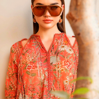 MARIA.B-3PC LAWN PRINTED SHIRT WITH CHIFFON PRINT DUPATTA AND PRINT TROUSER-BIC-2505
