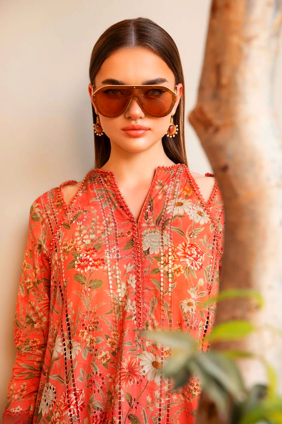MARIA.B-3PC LAWN PRINTED SHIRT WITH CHIFFON PRINT DUPATTA AND PRINT TROUSER-BIC-2505