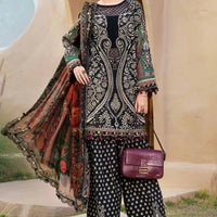 MARIA.B-3PC LAWN EMBROIDERED PRINTED SHIRT WITH CHIFFON PRINT DUPATTA AND PRINT TROUSER- NS 2517