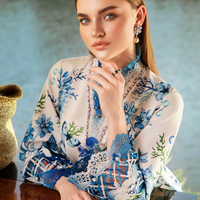 MARIA.B-3PC LAWN EMBROIDERED PRINTED SHIRT WITH CHIFFON PRINT DUPATTA AND PRINT TROUSER- NS 2519