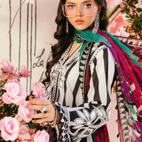 MARIA.B-3PC LAWN EMBROIDERED PRINTED SHIRT WITH CHIFFON PRINT DUPATTA AND PRINT TROUSER-BIC-2525