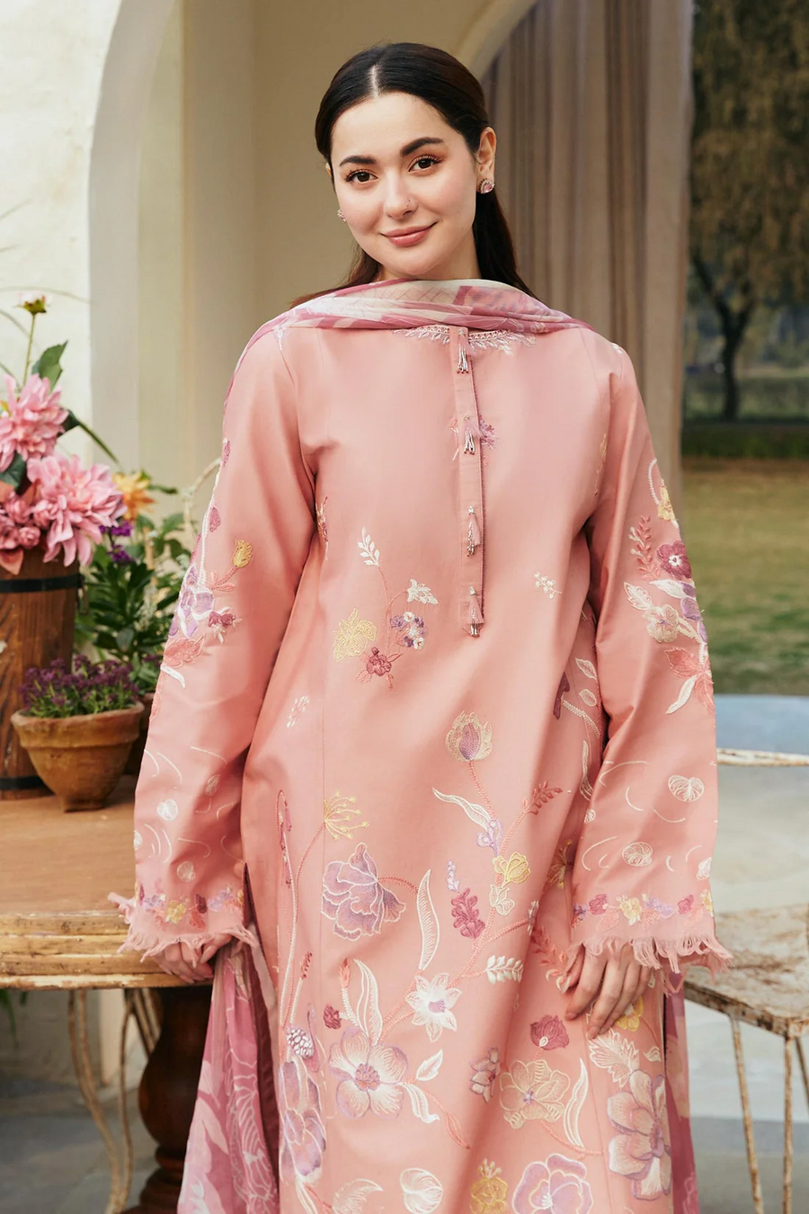 ZARA SHAHJAHAN Unstitched 3PC DHANAK UNSTITCHED EMBROIDERED - 2739
