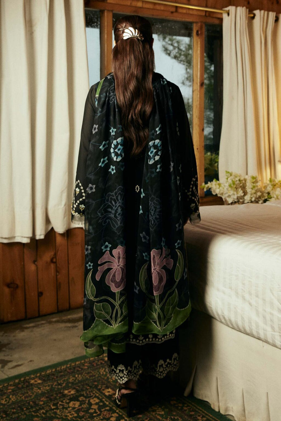 ZARA SHAHJAHAN - 3PC UNSTITCHED LAWN EMBROIDERED SHIRT PRINTED DUPATTA AND TROUSER-2853