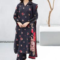 BAROQUE-3PC KHADDAR PRINTED SHIRT WITH KHADDAR PRINT DUPATTA AND PRINT TROUSER-12605