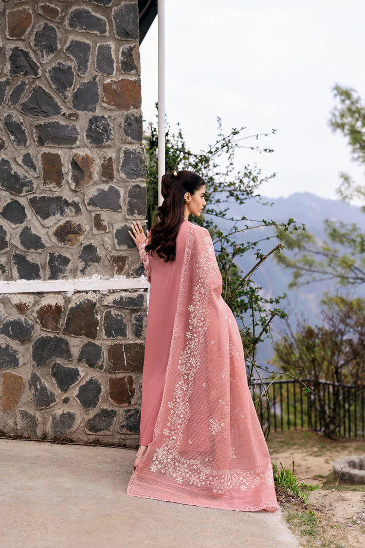 QALAMQAR-3PC UNSTITCHED DHANAK EMBROIDERED SHIRT WITH COTTON NET EMBROIDERED AND EMB TROUSER-14213