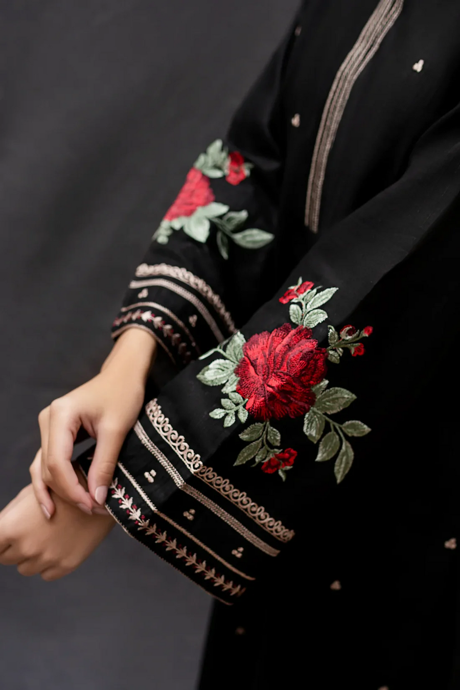 URGE - 3PC UNSTITCHED LAWN EMBROIDERED SHIRT WITH MONARK PRINT DUPATTA AND TROUSER-3516