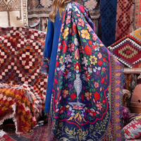 MARIA B - 3PC DHANAK EMBROIDERED SHIRT WITH COUTRAI PRINT SHAWL AND TROUSER - 14075