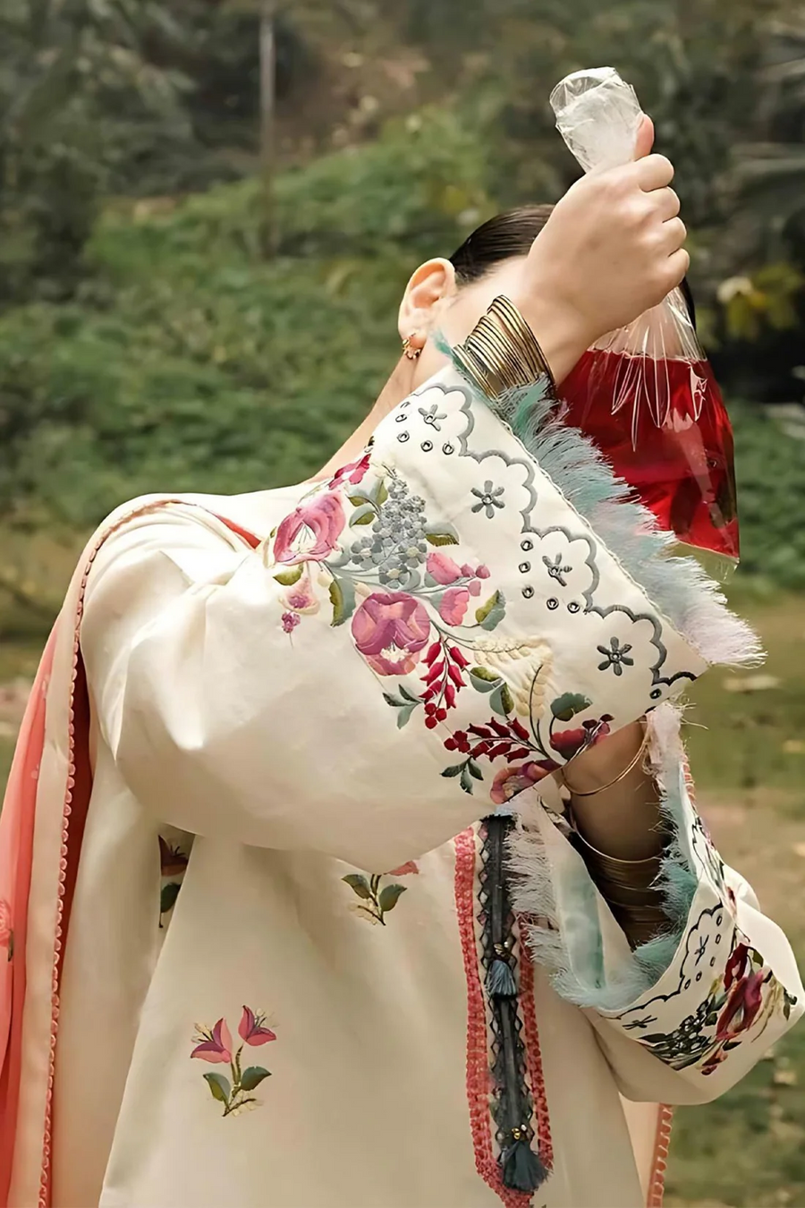 ZARA SHAHJAHAN - 3PC DHANK EMBROIDERED SHIRT WITH COUTRAI WOOL SHAWL & TROUSER - 4133