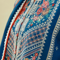 ZARA SHAHJAHAN - UNSTITCHED 3PC LAWN EMBROIDERED SHIRT WITH MONARK PRINT DUPATTA & EMB TROUSER-3552