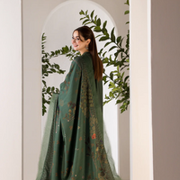 SOBIA NAZIR - UBNSTITCHED 3PC DHANAK EMBROIDERED SHIRT WITH WOOL PRINT SHAWL AND TROUSER - 4027