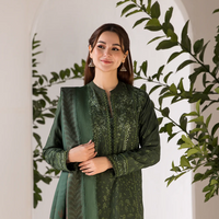 SOBIA NAZIR - UBNSTITCHED 3PC DHANAK EMBROIDERED SHIRT WITH WOOL PRINT SHAWL AND TROUSER - 4027