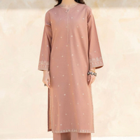 JAZMIN-2PC DHANAK EMBROIDERED SHIRT WITH DHANAK EMBROIDRED TROUSER-1017