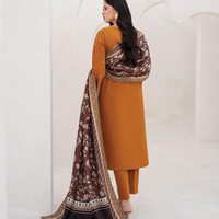 GARNET - 3PC UNSTITCHED LAWN EMBROIDERED SHIRT WITH MONARK PRINT DUPATTA AND TROUSER - 3534