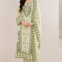 GARNET-3PC UNSTITCEHD LAWN EMBROIDERED SHIRT WITH LAWN EMBROIDERED DUPATTA AND LAWN TROUSER - 4167